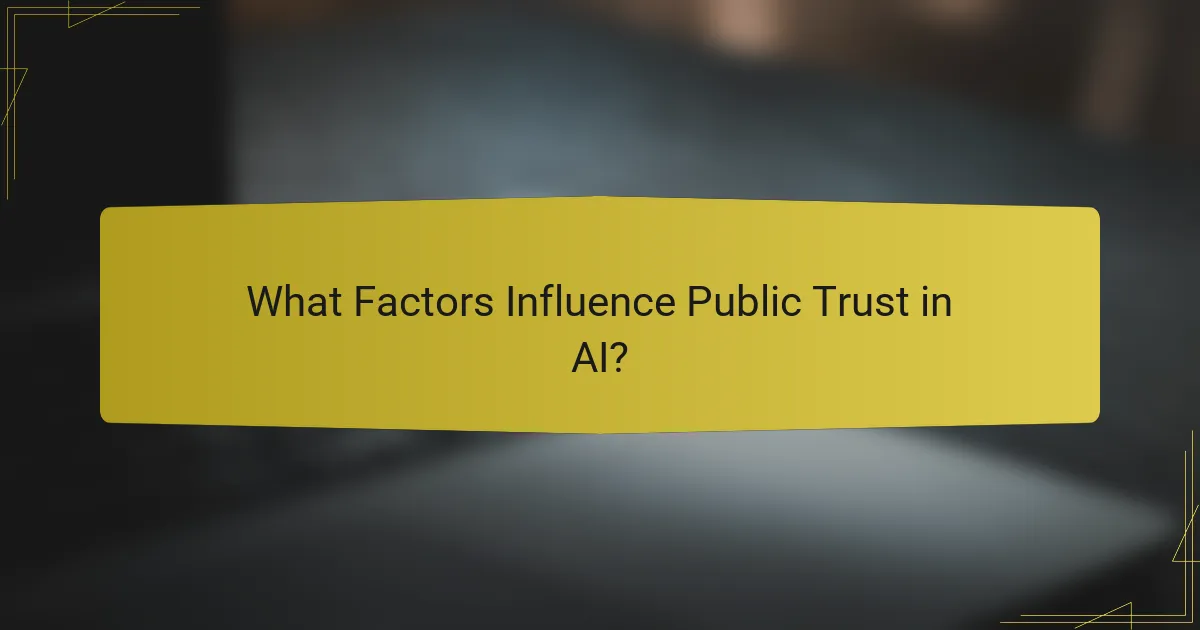 What Factors Influence Public Trust in AI?