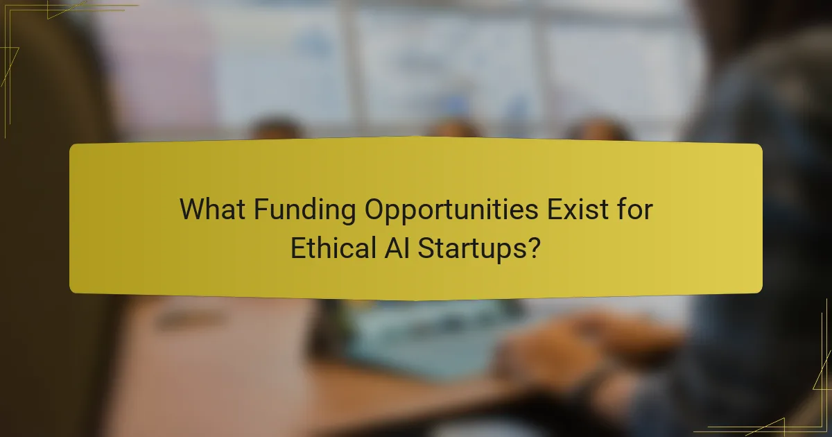 What Funding Opportunities Exist for Ethical AI Startups?