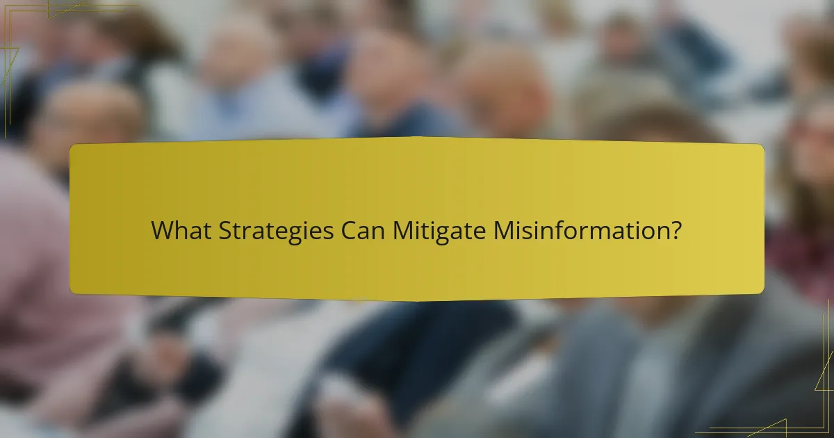 What Strategies Can Mitigate Misinformation?