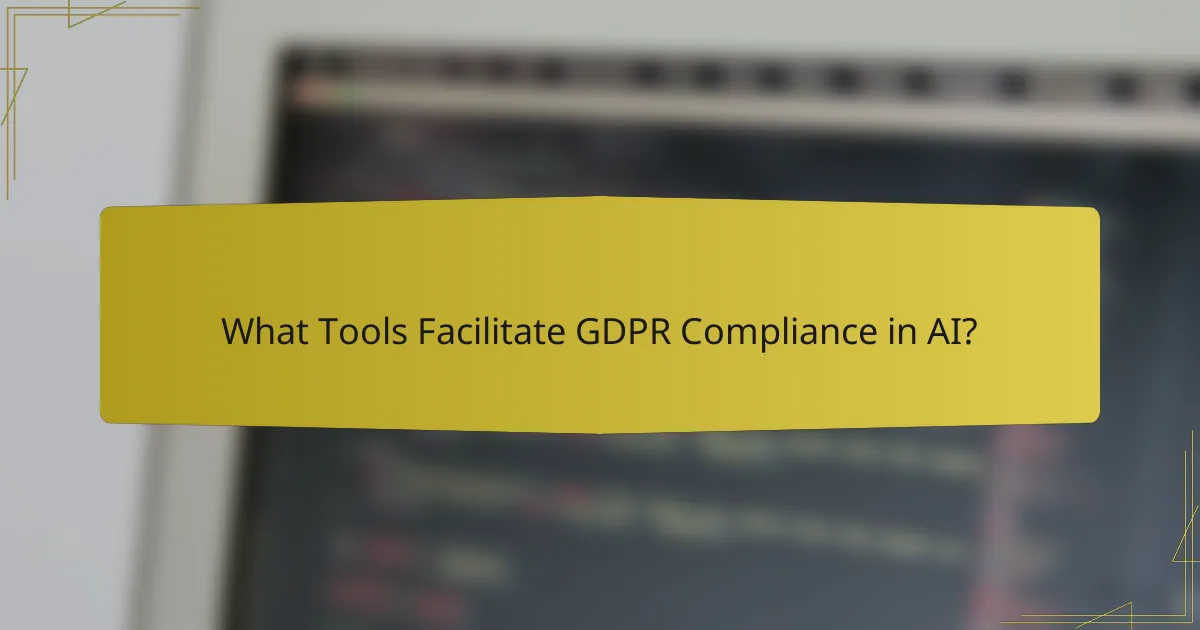 What Tools Facilitate GDPR Compliance in AI?
